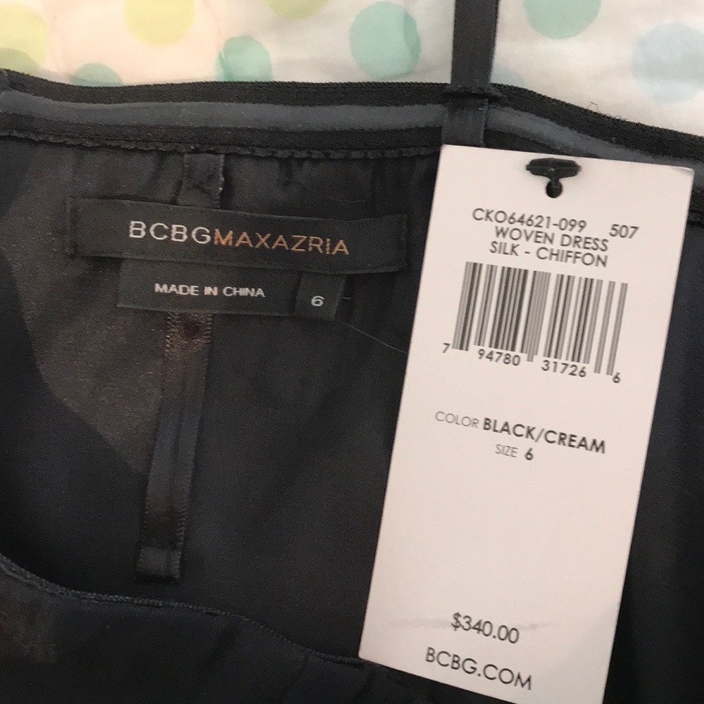 BCBGMAXAZRIA Black and white strapless gown - Picture 2 of 3